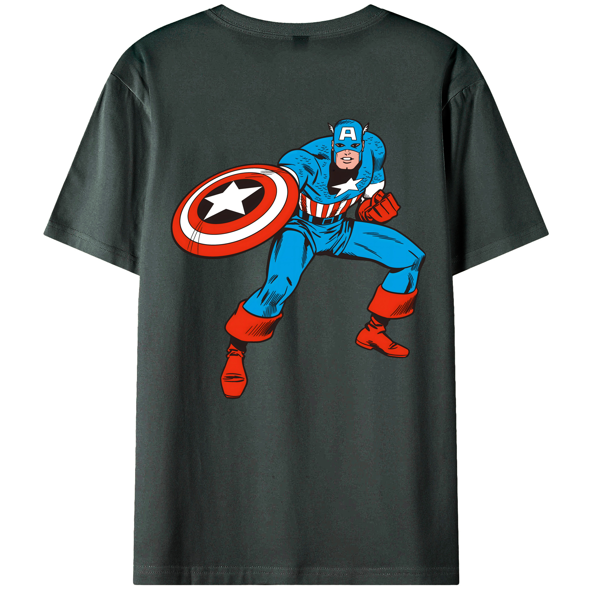 （画像用） アベンジャーズ The Avengers 綿100％ メンズ半袖Tシャツ（バックプリント） 通気性